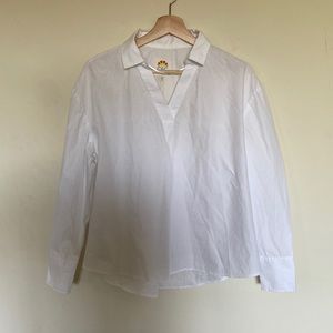 C&C California, Medium White V-neck Shirt